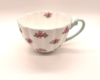 Shelley Fine Bone China Tea Cup, Vintage Shelley Ludlow Rosebud Cup, Pink Floral Teacup, Made in England