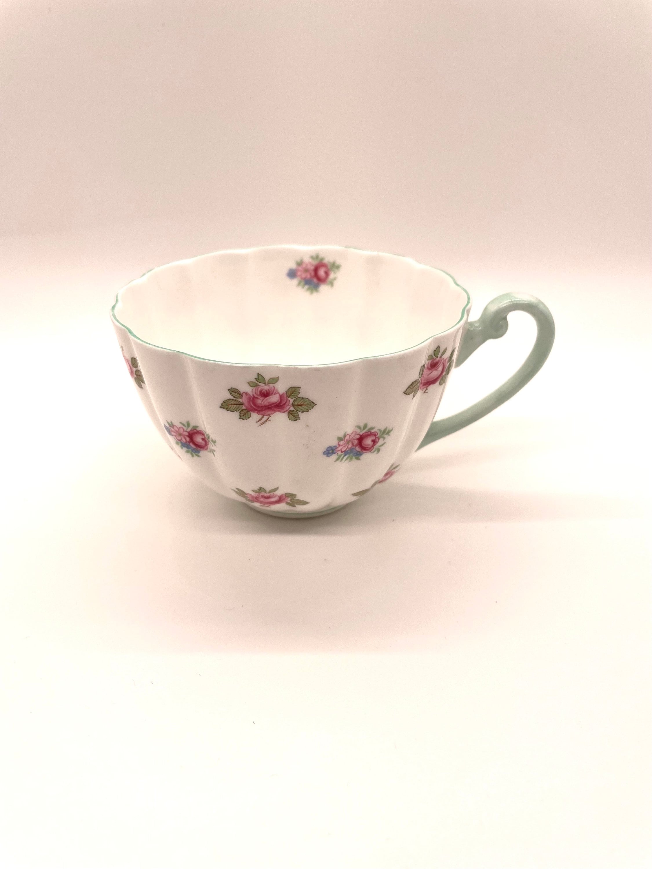 Shelley Fine Bone China Tea Cup, Vintage Shelley Ludlow Rosebud Cup, Pink Floral Teacup, Made in