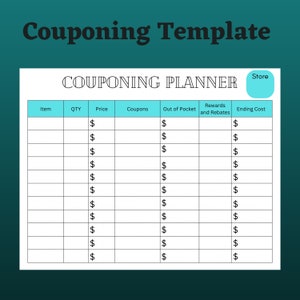 Couponing Planner, Organizing Coupons, Printable Template, Net Spending, Organize Your Coupons, Discounts, Savings Template, Planner, Price