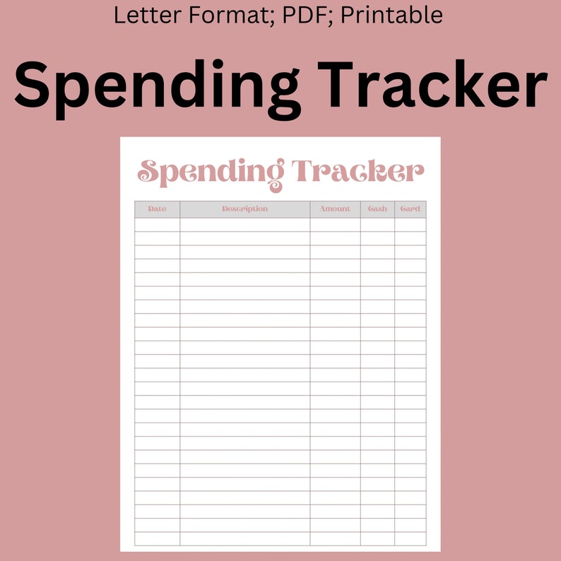 Spending Tracker Printable Log Expense Tracker Spending Log Spending Tracker Printable Log Expense Tracker Spending Log