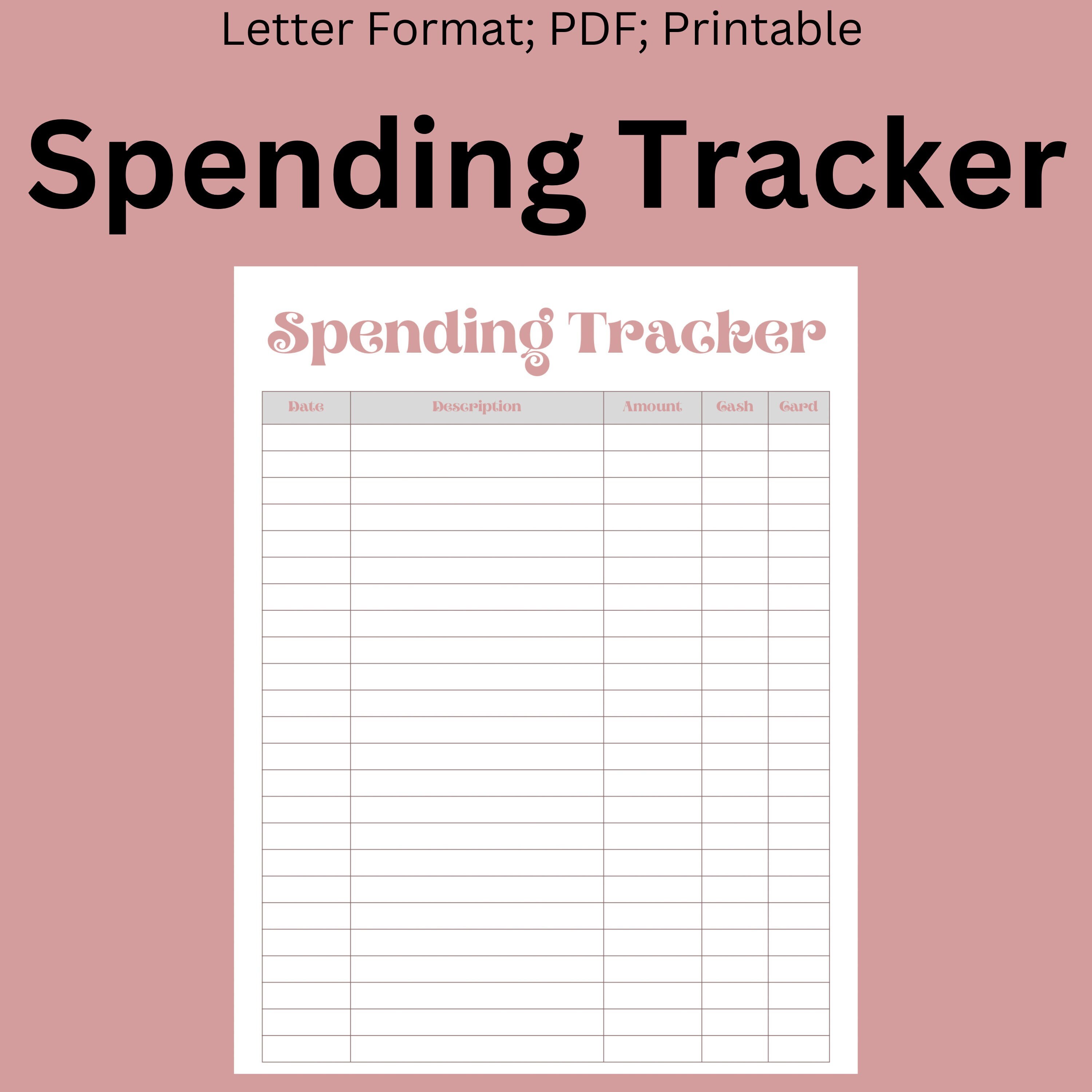 Spending Tracker Printable Log Expense Tracker Spending Log Spending Tracker Printable Log Expense Tracker Spending Log
