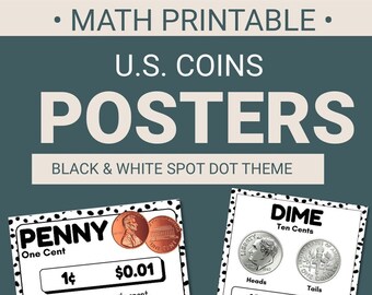 US Coin Posters | Coin Value Poster, United States Coins, Bulletin Board Decor, Money Math Posters Printable | Spot Dot