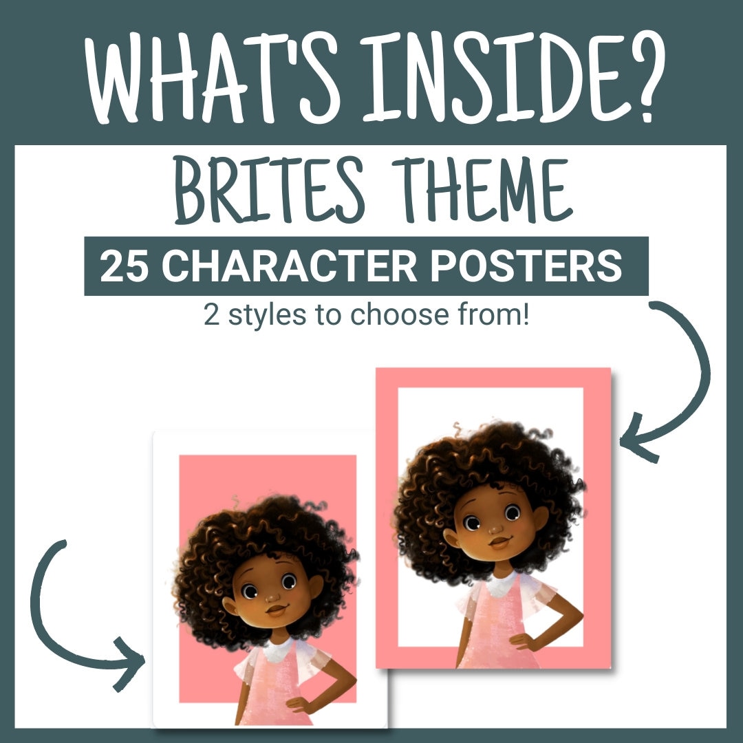 Diverse Book Character Posters Brites| Rainbow | Classroom Decor - Etsy