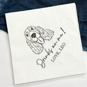 Tovaglioli personalizzati per matrimonio con cani, tovaglioli da cocktail, tovaglioli personalizzati per feste con animali domestici, tovaglioli personalizzati per matrimonio con gatti, tovaglioli personalizzati per matrimonio con ritratto di animali domestici