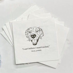 Tovaglioli personalizzati per matrimonio con animali domestici, tovaglioli personalizzati per cocktail con animali domestici, tovaglioli personalizzati per matrimonio con cani illustrati, tovaglioli personalizzati per cocktail con ritratto di animali domestici