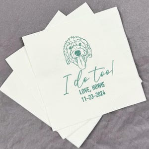 Custom dog wedding napkins,Cocktail napkin,Custom pet party napkins,Personalized cat wedding napkins,Custom Pet Portrait Wedding Napkins