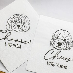 Tovaglioli da matrimonio personalizzati, tovaglioli da cocktail personalizzati per animali domestici per matrimoni ed eventi speciali, tovagliolo da matrimonio personalizzato con ritratto di animale domestico, tovagliolo da festa personalizzato per cani