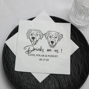 Custom dog Wedding Napkins,Personalized Cocktail Pet Napkin for Weddings and Special Events,Party Napkin,Animal Lover Party Favor,Pet Napkin