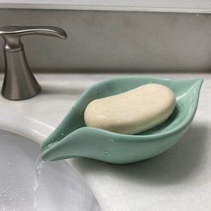 Soap Dish, Concrete Draining Soap Holder, Leaf Self-Draining, Sponge Holder, Bathroom Accessories, Modern Soap Bar Dish