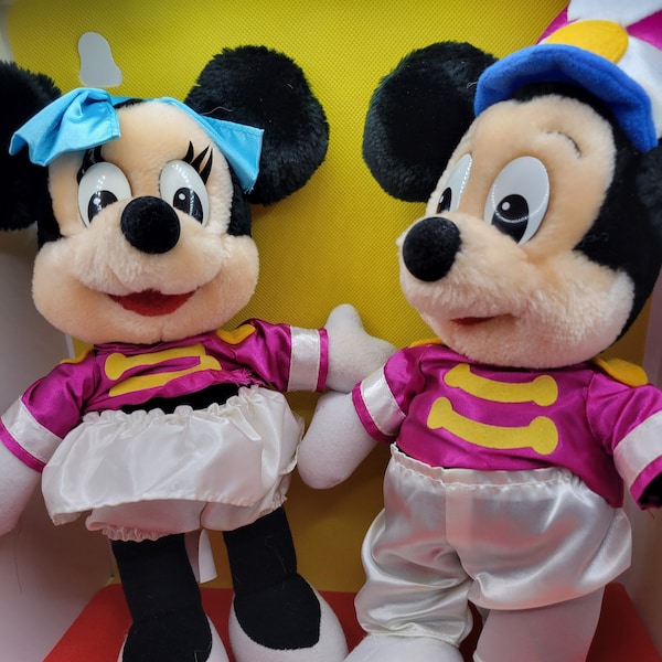 Vintage Disney World Minnie and Mickey Circus Band Plush Dolls