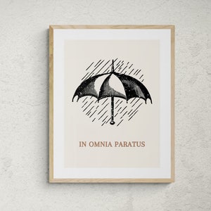Gilmore Girls Poster Printable, Gilmore Girls Merch, In Omnia Paratus, Herbst Dekor, Rory Gilmore, Retro Wandkunst, Buch Geschenke, Regenschirm Art