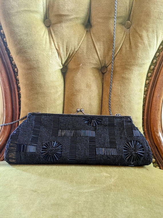 Sold at Auction: 3pc Black Beaded Charlet, Debbie, and La Regale Purses