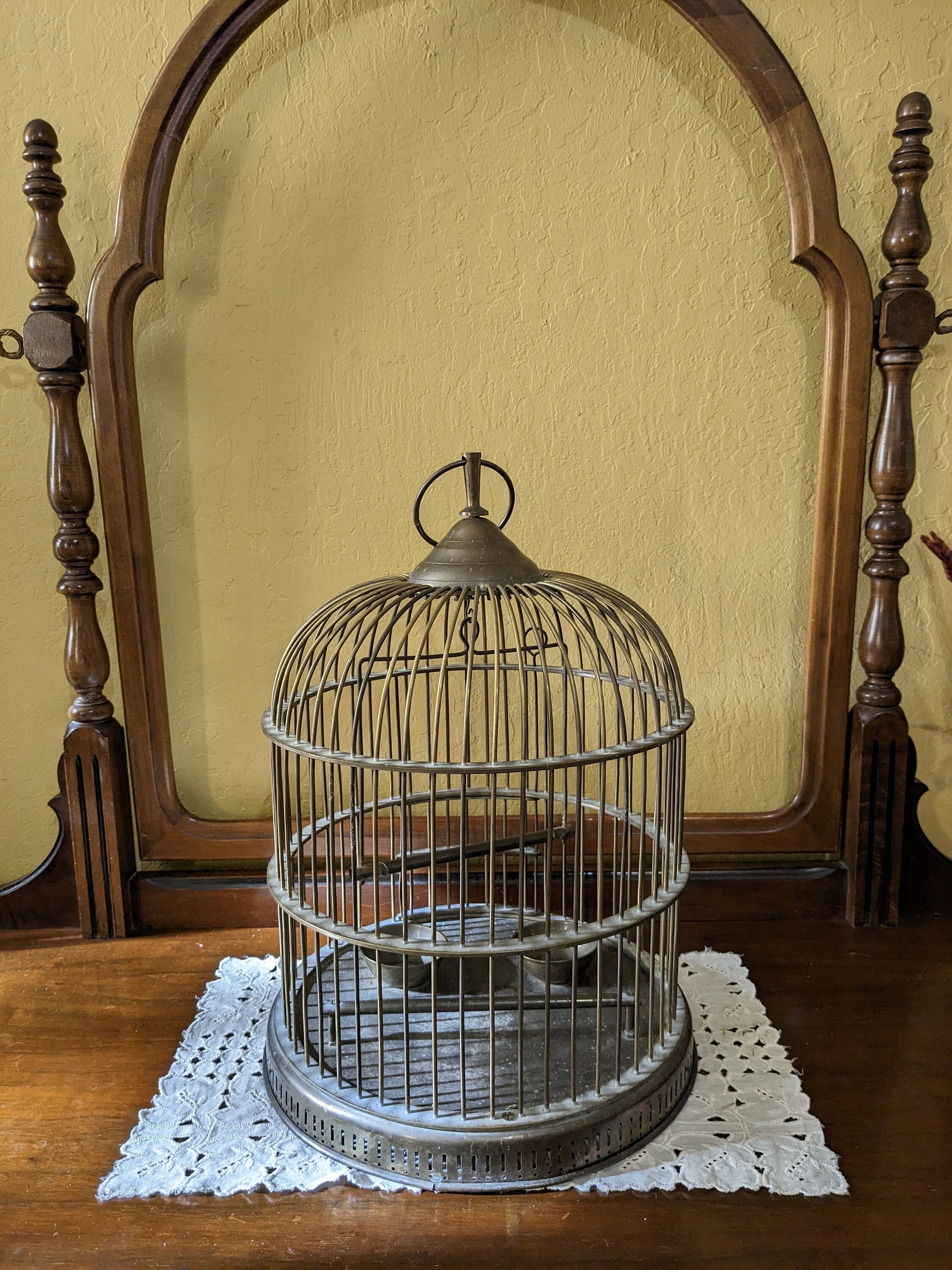 Vintage Brass Bird Cage, Shabby Chic, French Country, Farmhouse