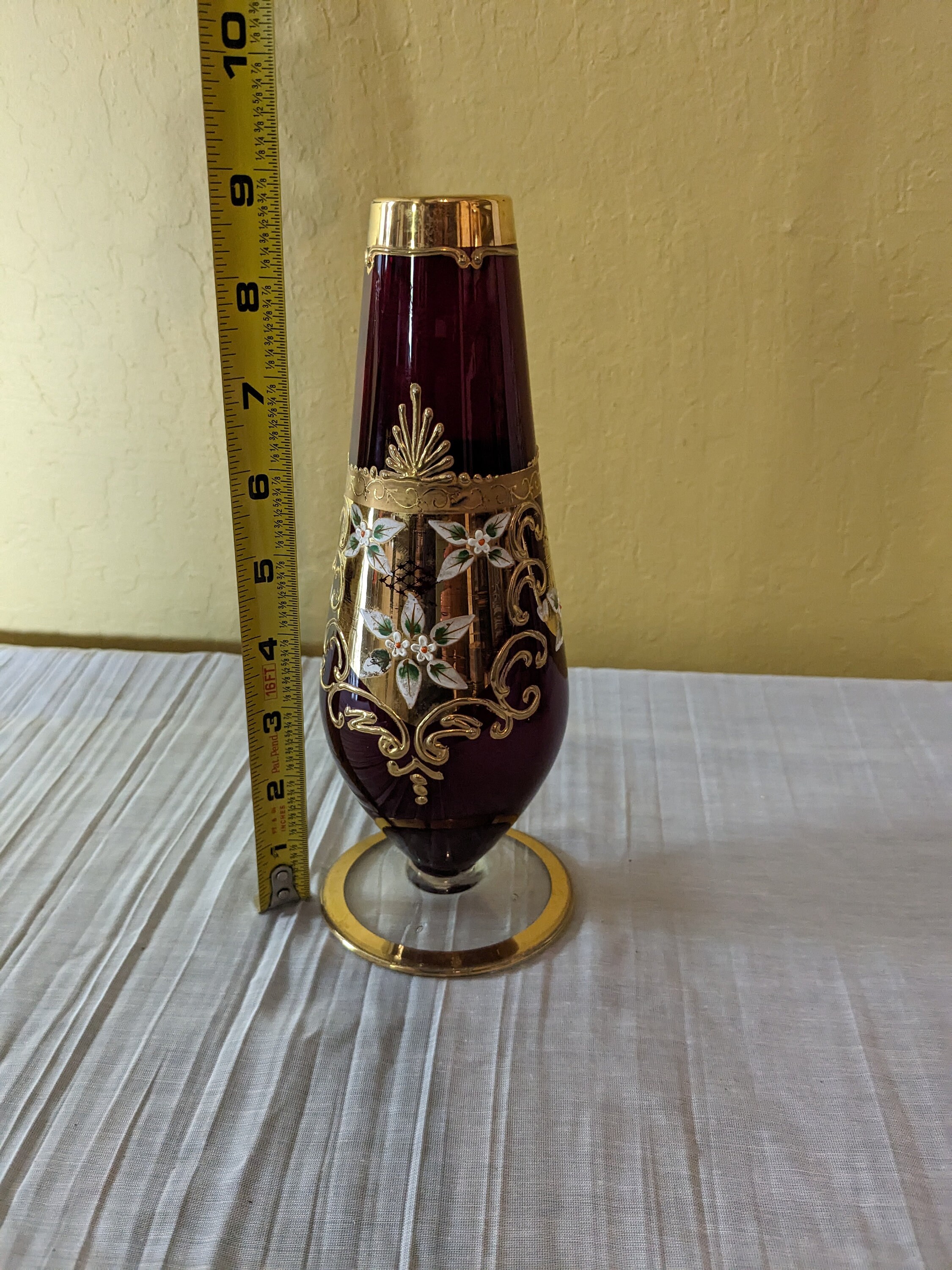 Czech Ruby Red Glass Bud Vase Vintage Bohemian Etsy