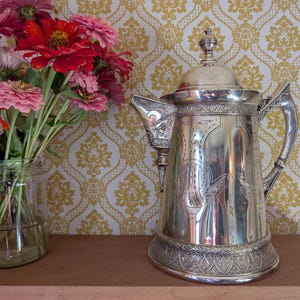 Victorian Silverplate Water Pitcher, Derby Silver Co Quadruple Plate
