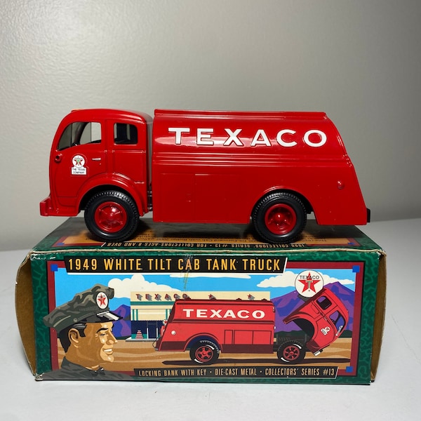 1949 Texaco ERTL White Cab Tank Truck Die Cast Bank