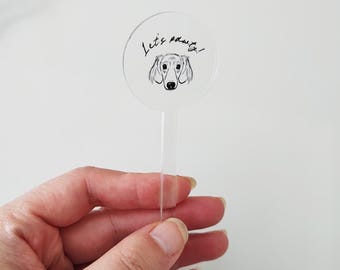 Personalized Acrylic Pet Cocktail Stirrers, Custom Wedding Swizzle Sticks, Custom Dog & Cat Stir Sticks, Custom Wedding Drink Stirrers