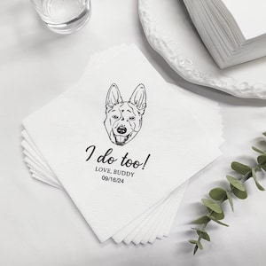 Tovaglioli da cocktail personalizzati per animali domestici, tovaglioli da matrimonio personalizzati con ritratto di animali domestici, tovaglioli da matrimonio con cani, tovaglioli da cocktail personalizzati con gatto, tovaglioli da matrimonio personalizzati con cane