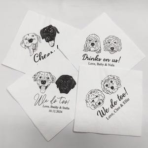 Tovaglioli da cocktail personalizzati per animali domestici, tovaglioli da matrimonio personalizzati con ritratto di animali domestici, tovaglioli da matrimonio con cani, tovaglioli da cocktail personalizzati con gatti, tovaglioli personalizzati per animali domestici