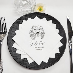 Tovaglioli da cocktail personalizzati per animali domestici, tovaglioli da matrimonio personalizzati con ritratto di animali domestici, tovaglioli da matrimonio con cani, tovaglioli da cocktail personalizzati con gatti, tovaglioli personalizzati per animali domestici