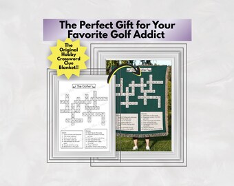 Golf Enthusiast Gift Idea for Golf Lover Blanket Gift for Golfing Hobby Unique Gift for Hobbies Woven Blanket Crossword Puzzle Golfer Gift