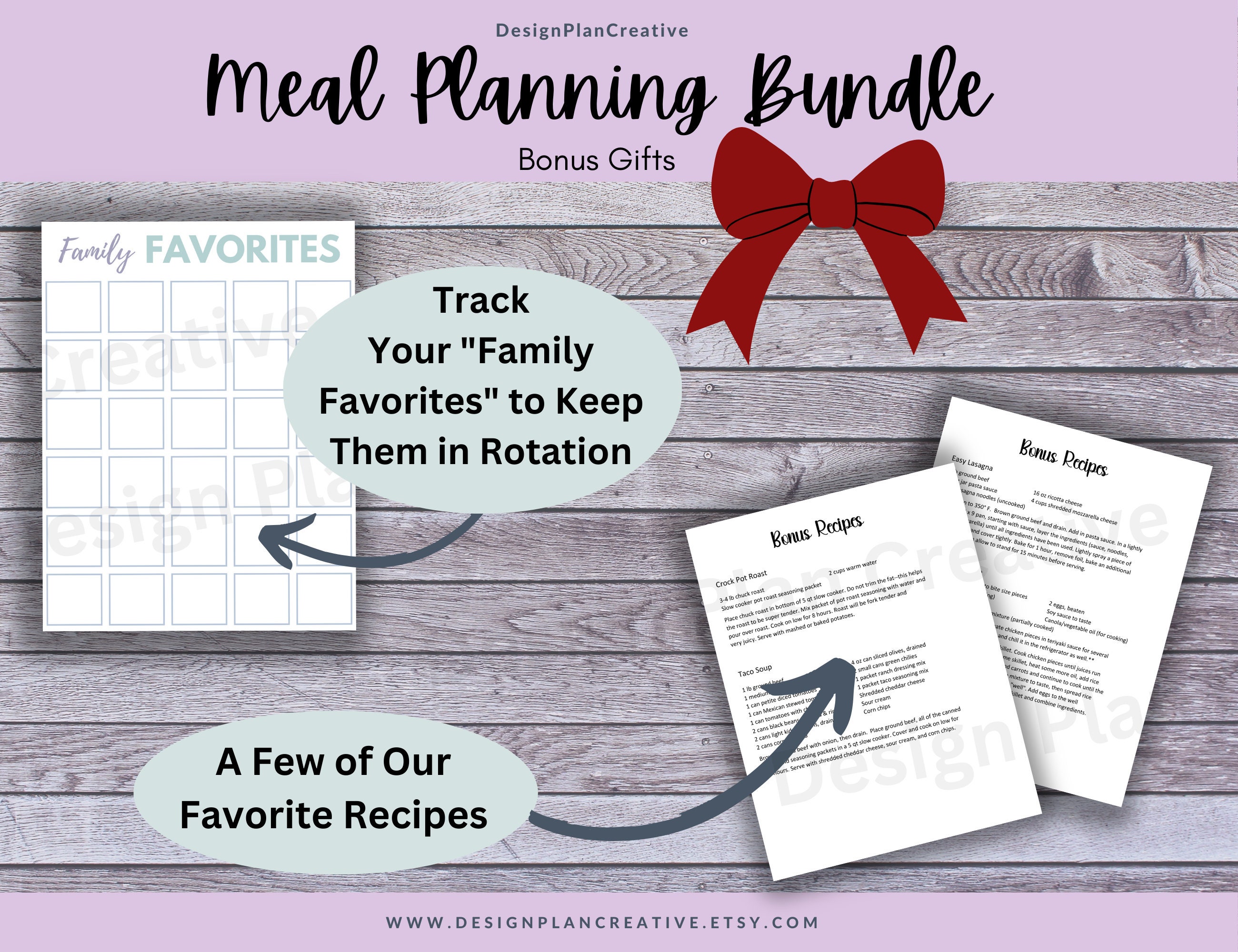 Meal Planner Printable Meal Planner With Grocery List Printable Grocery ...