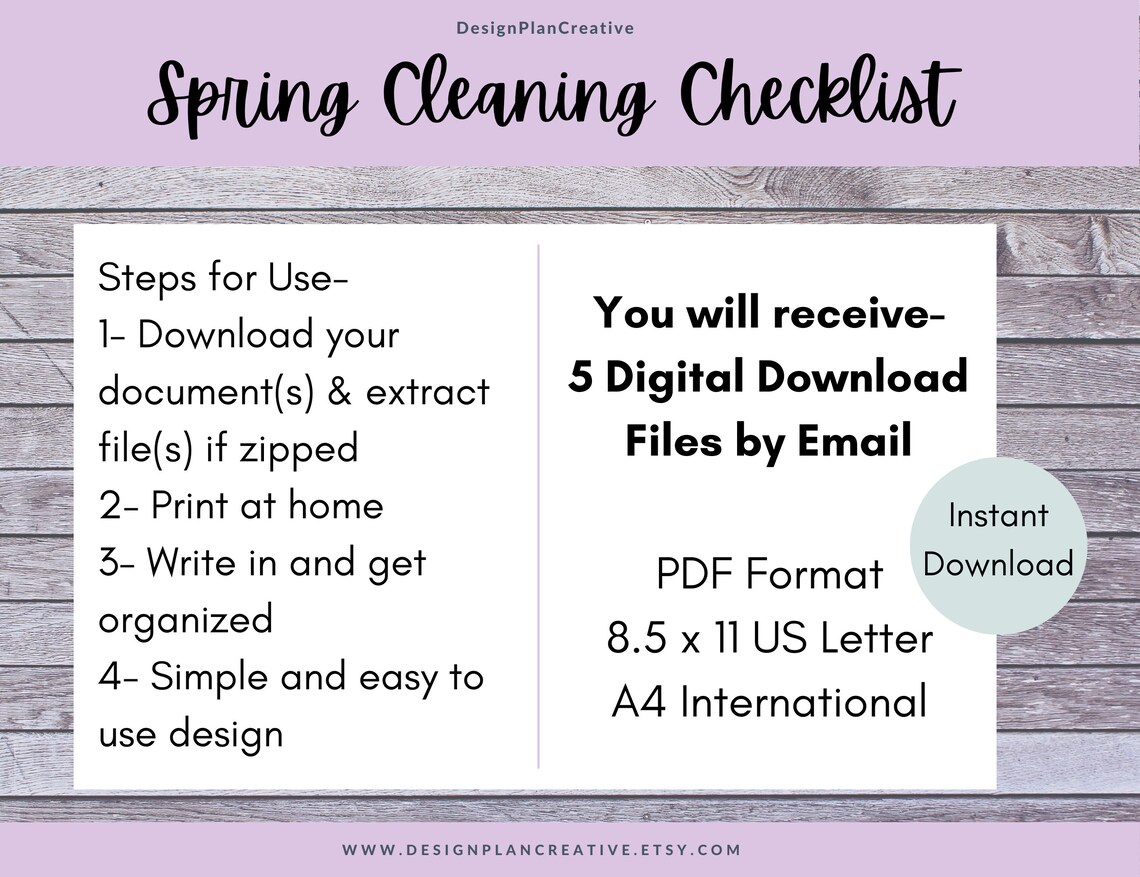 Spring Cleaning Checklist for Organized Deep Cleaning Supplies List ...