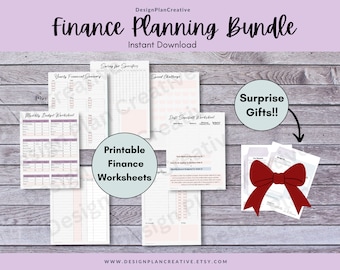 Finance Planner Finance Tracker Debt Snowball Worksheet for Bill and Expense Planner for Saving Money Challenge Monthly Budget Worksheet