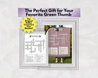 Gardening Lover Gift Idea for Garden Enthusiast Blanket Gift for Green Thumb Unique Gift for Hobbies Woven Blanket Crossword Puzzle Gardener