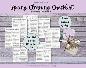Spring Cleaning Checklist for Organized Deep Cleaning Supplies List Large Print Printable Checklist Room By Room Cleaning List Detailed