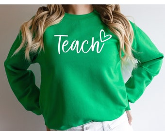Sudadera con estampado "Teach Heart" - Regalo de agradecimiento para profesores