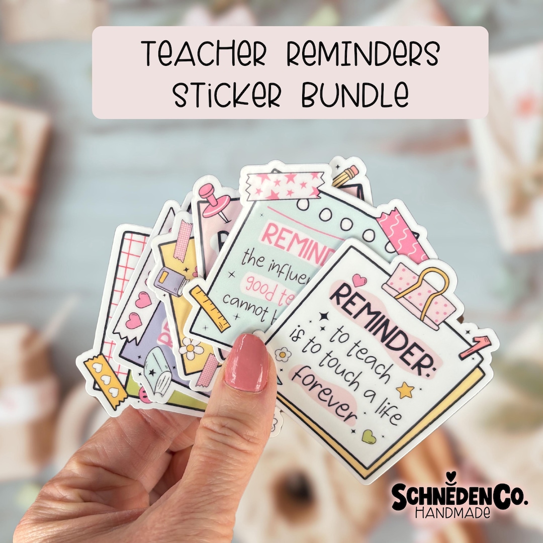 Teacher Reminders Sticker Bundle Pack Appreciation Gift - Etsy