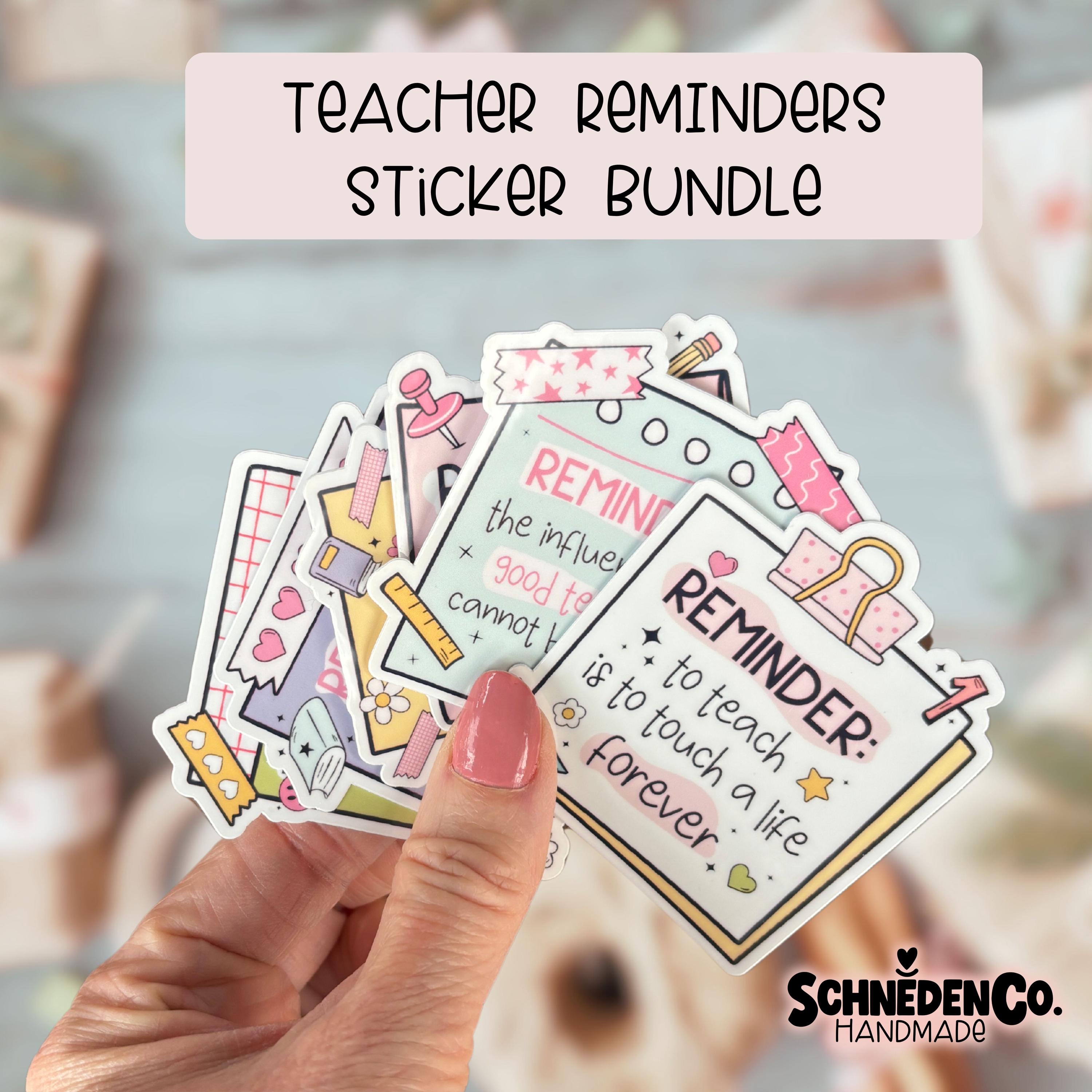 Lehrer-Erinnerungs-Sticker-Paket, Süße Vinyl-Lehrer-Sticker, Kindle-Laptop-Sticker, Journaling-Sticker, Lehrer-Dankesgeschenke