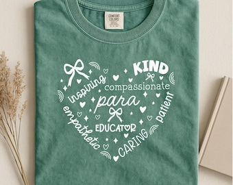 Camiseta de educador paraprofesional con corazón / Camiseta de paraeducador / Regalo para paraeducador de educación especial