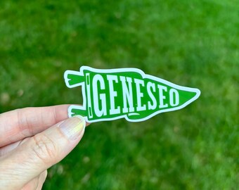 Geneseo Sticker, Retro Sports Pennant, Geneseo Illinois, Gift for Friend, Community Pride, Waterbottle Laptop Kindle Sticker