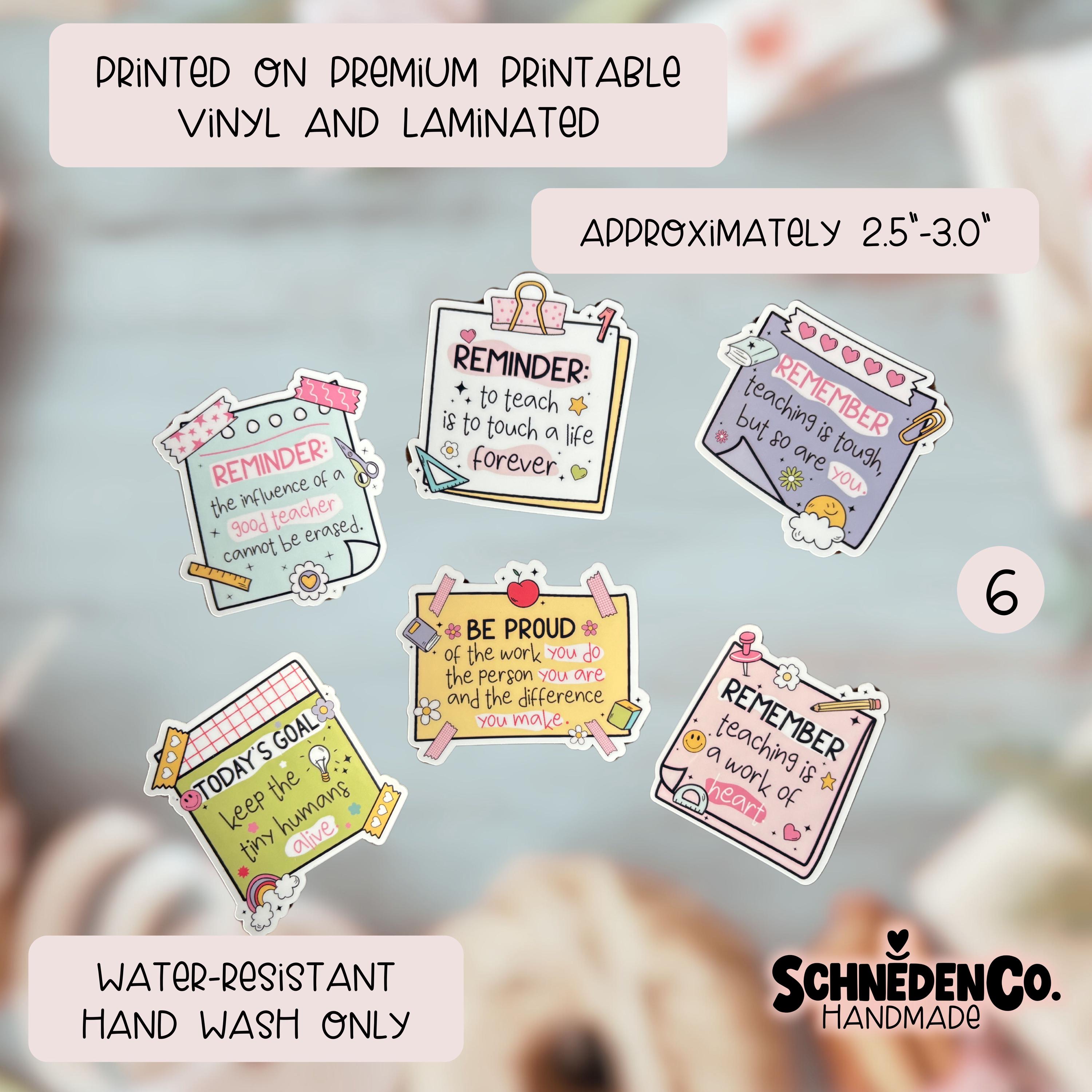 Lehrer-Erinnerungs-Sticker-Paket, Süße Vinyl-Lehrer-Sticker, Kindle-Laptop-Sticker, Journaling-Sticker, Lehrer-Dankesgeschenke