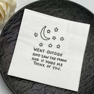 Servilletas personalizadas con notas de amor escritas a mano, servilletas personalizadas para San Valentín, servilletas impresas para cóctel de boda, servilletas personalizadas con notas escritas a mano