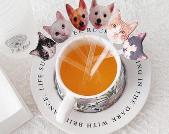Wedding Pet Drink Stirrers, 50 pcs Double-Sided Dog Stir Stick, Acrylic Cocktail Stirrers, Custom Stir Sticks for Pet Lover Wedding Favors