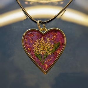 Heart necklace - real flower