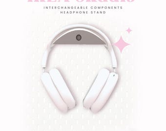 Headphone Holder on IKEA SKADIS - Cute, 3D print, Cozy, Set up, Gaming, Headset holder, minimalist aesthetic