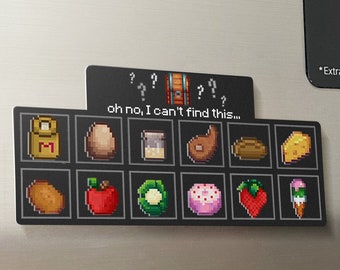 Liste de courses / coffre : Aimant pour réfrigérateur mignon (base + aliments) - Stardew valley