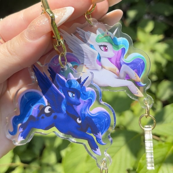 Princess Celestia and Princess Luna, Princess Twilight Sparkle Double Sided Acrylic Charms - My Little Pony: Friendship is Magic