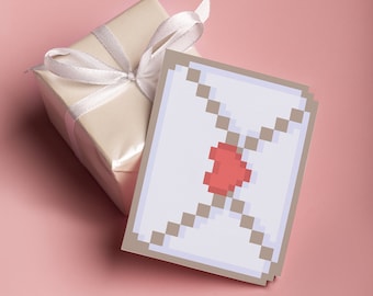 Minecraft Inspired Birthday Card : Letter and Book - Physical item