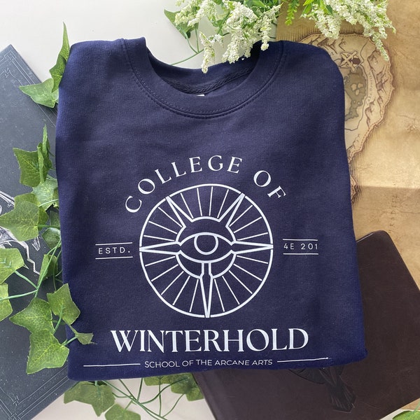 College of WINTERHOLD : university unisex sweatshirt or t-shirt  ( inspired The Elder Scrolls  Skyrim ) / TESO, Game, Mages Guild, Nerd Gift