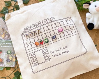 Tote bag V2 - inventory / Stardew Valley /  ( 340g/m2 )
