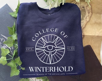 College of WINTERHOLD : university unisex sweatshirt or t-shirt  ( inspired The Elder Scrolls  Skyrim ) / TESO, Game, Mages Guild, Nerd Gift