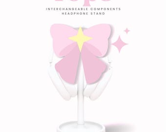 Bow Top for Headphone Stand or Ikea Skadis holder - Cute, 3D print, Cozy, Set up, Gaming, Headset holder, minimalist aesthetic