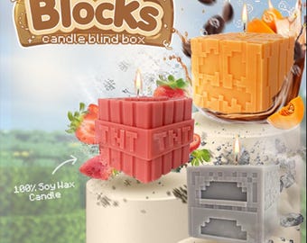 BLOCKS : Candle blind box - 100% Soy Wax Candle Handmade, Vegan, Natural, Plant-based