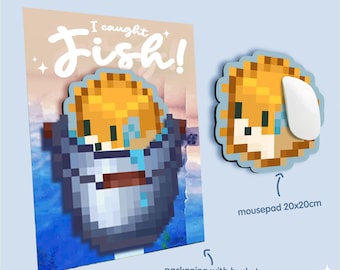 Cute Mousepad pufferfish - inspired Minecraft