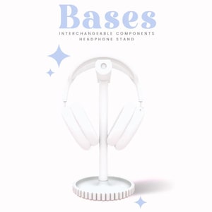 BASE for Headphone Stand - Cute, 3D print, Cozy, Set up, Gaming, Headset holder, minimalist aesthetic